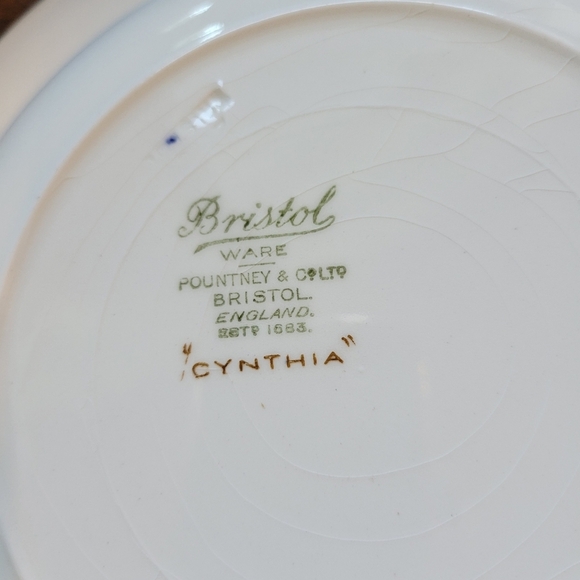 Pountney Bristol England Antique Large Open Soup Bowls X 6 - Picture 2 of 8